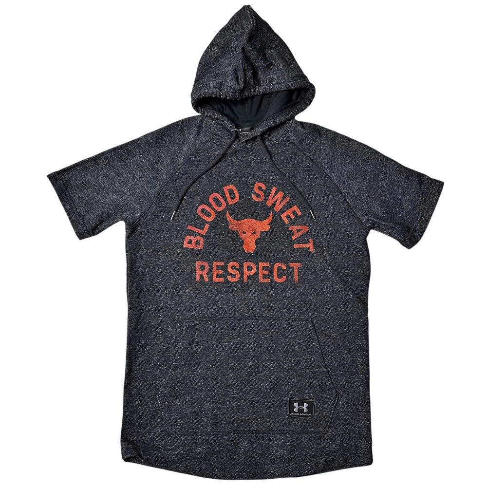 Under Armour Project Rock Gray S/S Hoodie Men’s M Graphic